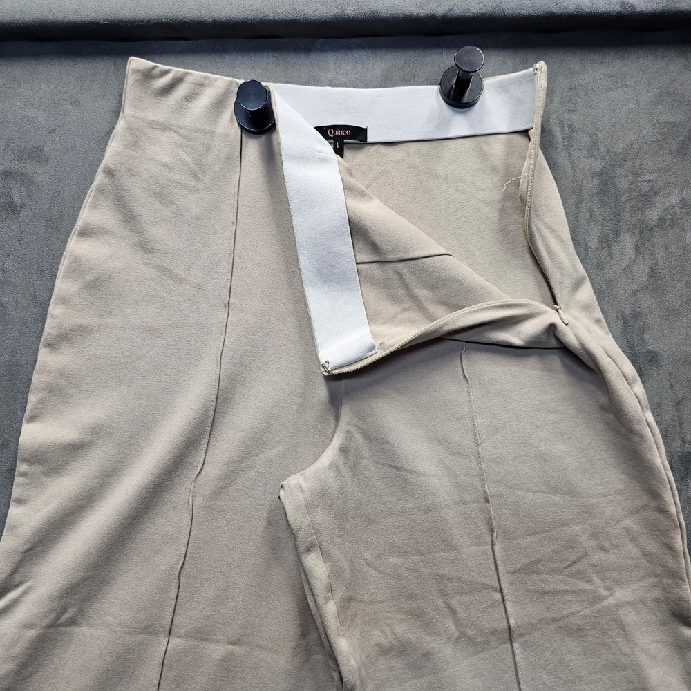 Quince Ultra Stretch Super Wide Leg Pants Ecru Large LB48120-DKBIZ01-5666